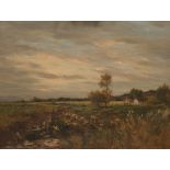 Jean Charles Cazin (French, 1841-1901) Evening in French Countryside. Oil on canvas, signed in the