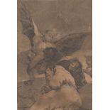 Francisco de Goya (Spanish, 1746-1828) "Soplones"(There is plenty to suck). Etching with aquatint on