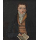 Portrait of a Gentleman (Early 19th Century) Oil on canvas portrait of a gentleman holding a book,