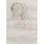 Mary Cassatt (American, 1845-1926) "Antoine Holding Her Child". Drypoint etching on chain lined