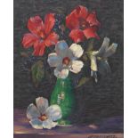 Richard Sedlon (American, 1900-1992) Hibiscus Still Life. Oil on masonite, signed and dated '33 at