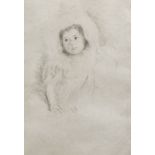 Mary Cassatt (American, 1845-1926) "Margot Wearing a Bonnet, No. 1". Drypoint etching on chain lined