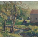 Roy Wilhelm (American, 1895-1954)  Ohio Farm Landscape. Oil on canvas, signed at the lower left
