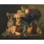 Jean Baptiste Poncet (French, 1827-1901) Still life with fruit. Oil on artist's board, signed in