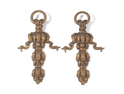 A Pair of Cast Bronze Architectural Ornaments Heavy pair of cast bronze architectural ornaments