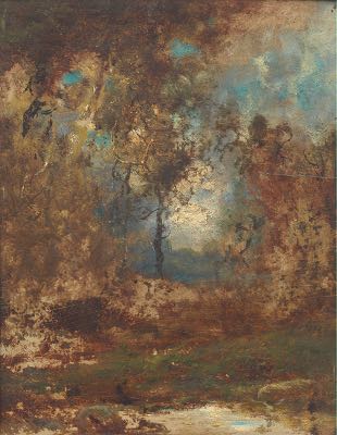 Painting bearing the signature, John Francis Murphy (American, 1853-1921) "November Woods" Oil on