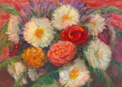 Walter Alexander Bailey (American, 1894-1989) Flowers. Oil on canvasboard, signed at the lower