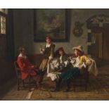 Albert Friedrich Schroder (German, 1854-1939) Dutch Interior. Oil on canvas, signed in the lower
