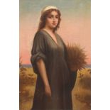 Unsigned Painting of Ruth after Charles Landelle "Ruth". Oil on canvas, unsigned, in an Italian