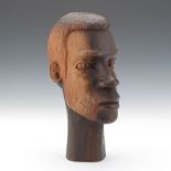 "Alton" by Austin Campbell Solid Carved Wood Bust of a Man "Alton". Carved wood bust of a man with
