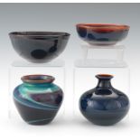 Baker O'Brien (American, Contemporary), Labino Glass Studio nullLot of four swirled glass pieces