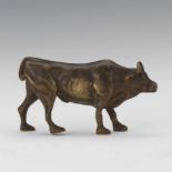 Austrian Bronze Bull Paper Weight 4-1/2"L x 1-1/4"W x 2-1/2"TCast bronze naturalistically depicted