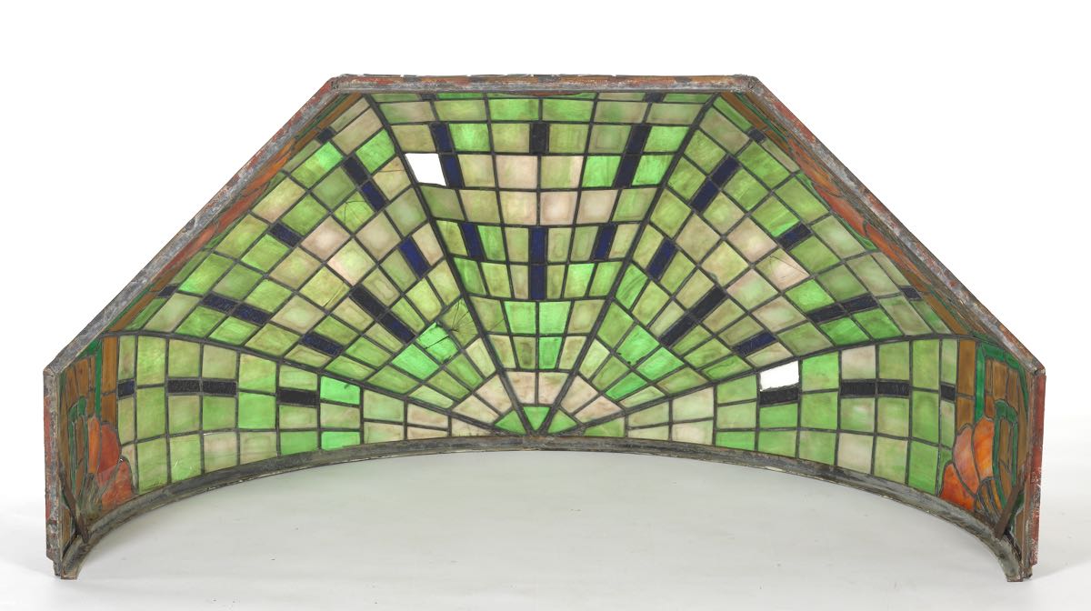 Stained Glass Canopy, Chicago Illinois, ca. early 20th Century   48"W x 24"D x 26"T Has five - Image 7 of 9