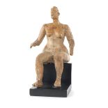 Germaine Richier (French, 1902-1959)  17-1/4" x 9-3/4" x 8-1/4"Femme Assise (Seated Nude), 1942.