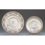 Gorham Sterling Silver Platter and Towle Sterling Silver Bowl, "Virginia Carvel" Pattern nullRounded
