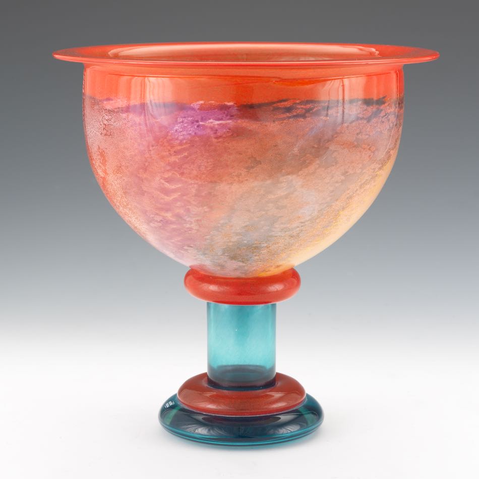 Kjell Engman for Kosta Boda Monumental Art Glass Vase 11-1/2" x 11-1/4"Large blown glass bowl with - Image 5 of 8