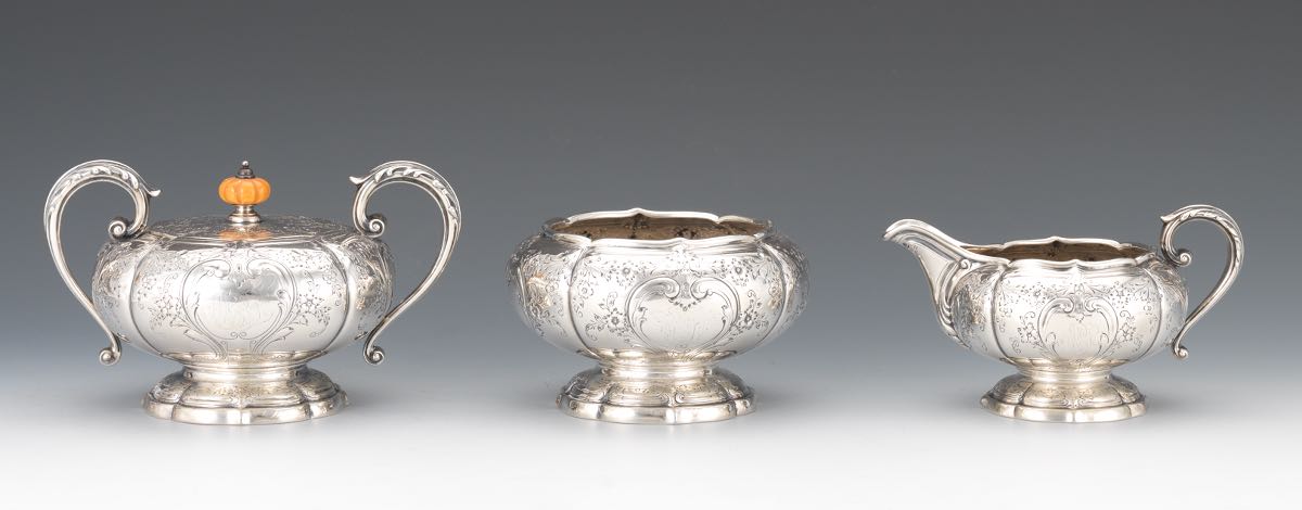 Gorham Durgin Sterling Silver Six Piece Coffee and Tea Set, dated 1930 nullConsisting of: teapot - Image 17 of 22
