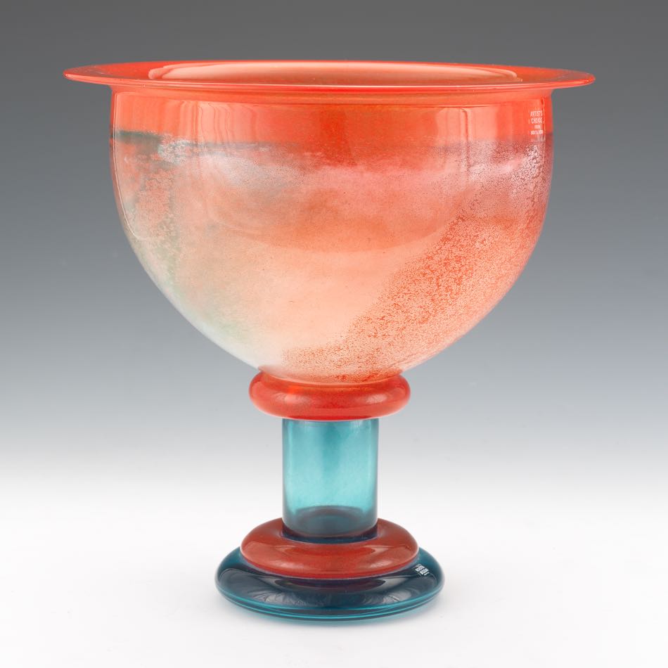Kjell Engman for Kosta Boda Monumental Art Glass Vase 11-1/2" x 11-1/4"Large blown glass bowl with - Image 3 of 8