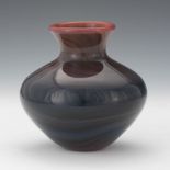 Baker O'Brien (American, Contemporary), Labino Glass Studio 5" x 5"Purple, blue, and mauve swirled