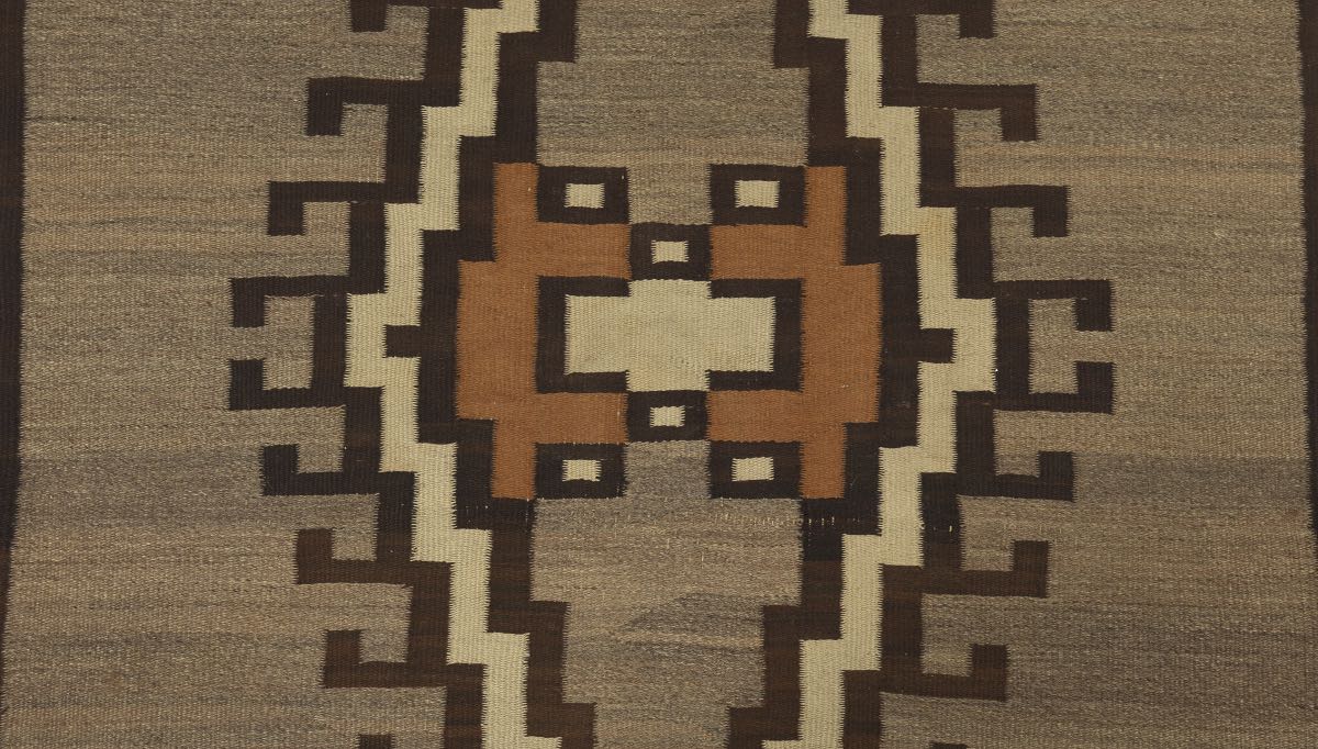 Navajo Blanket, ca. 1900 5'4" x 3'7-1/2"Homespun wool, tight weave with natural dyes, colors include - Image 2 of 2