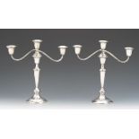 Pair of Gorham Sterling Silver Interchangeable Candelabra 11-1/2" x 11-1/2"Weighted sterling