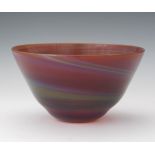 Baker O'Brien (American, Contemporary), Labino Glass Studio 4-3/8" x 8-1/4"Green and red swirled