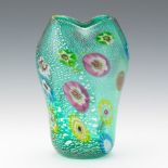 Murano Italian Millefiori Glass Vase 8-1/4"Heavy blown glass vase, millefiori design on a