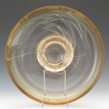 Mark Sudduth (American, Contemporary) 14-3/4" x 4-1/4"Line Series dish. Heavy and thick-walled blown