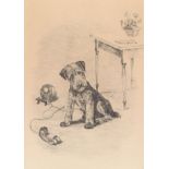 Marguerite Kirmse (American, 1885-1954) 9-5/8" x 6-7/8" plate size"Scuse It Please."  Etching on