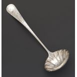 Gorham Sterling Silver Ladle 12-1/2" x 4"Round shape scalloped fluted bowl with long tapered handle,