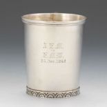 Tiffany & Co. Sterling Silver Hand Hammered Cup, ca. 1854-1869 3-1/4" x 4" x 2-3/4"Slightly