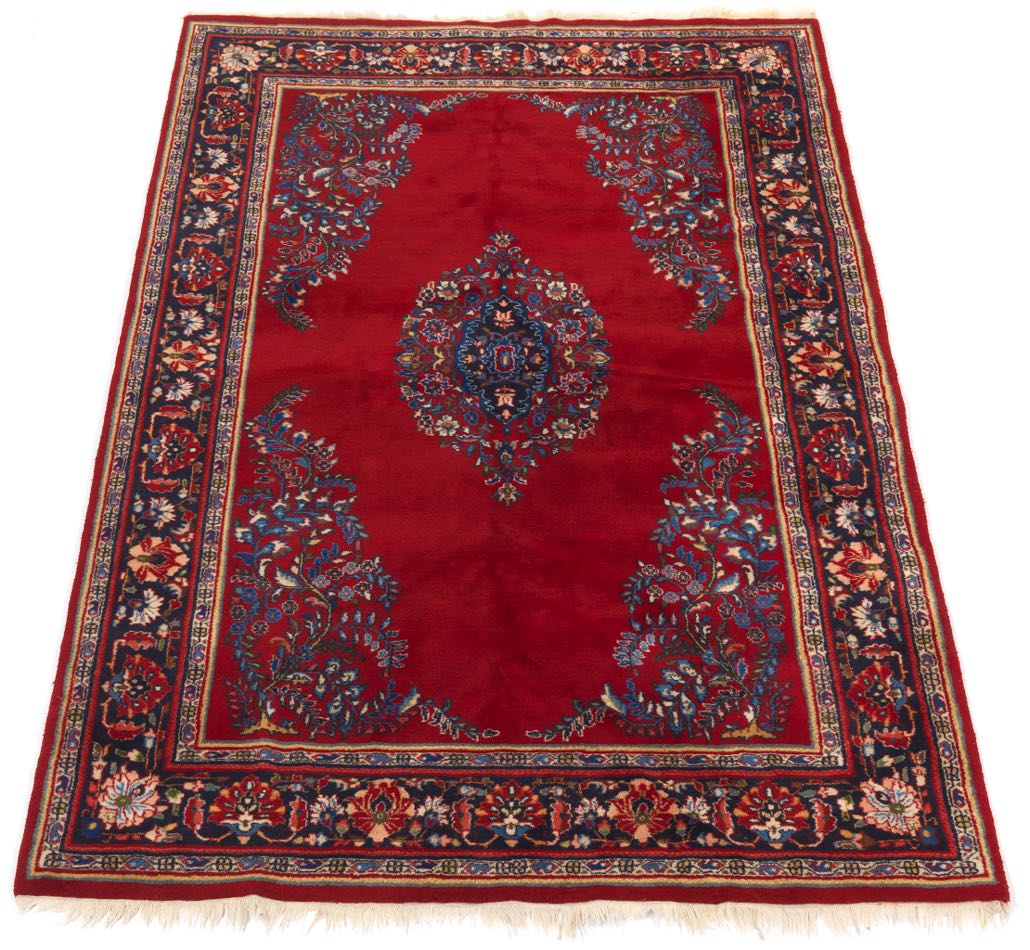 Red Kerman Carpet, 20th Century 10' x 6'7-1/2"Wool on cotton weft, high thick pile, overall red