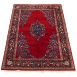 Red Kerman Carpet, 20th Century 10' x 6'7-1/2"Wool on cotton weft, high thick pile, overall red