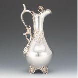 Sheffield Sterling Silver Wine Ewer, ca. 1840's 13-1/2"Sterling silver ewer with grape vine motif in