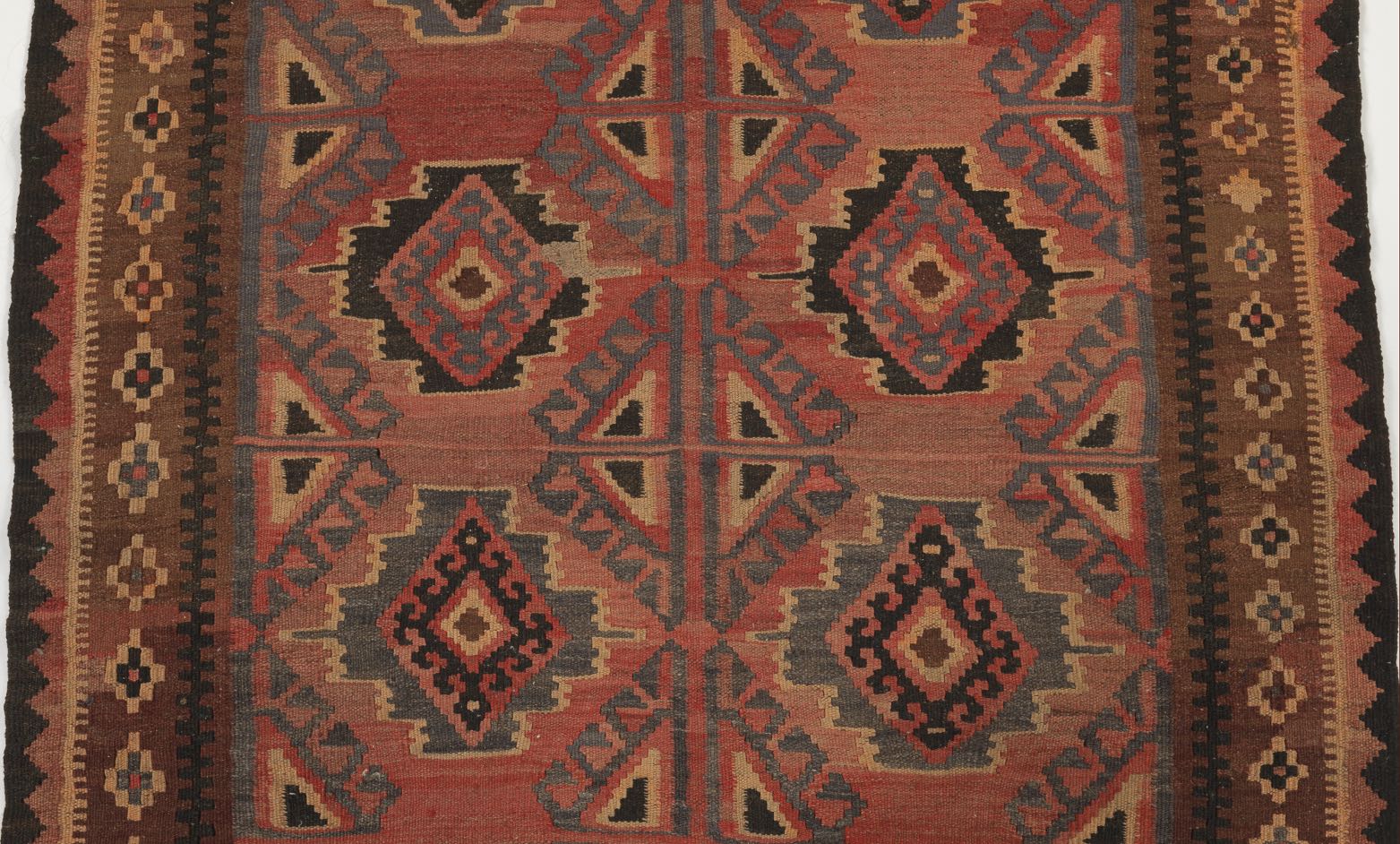 Kilim Carpet, Early 20th Century 6'3" x 3'5"Wool on wool weft, possibly goat hair. Flat weave carpet - Image 2 of 2