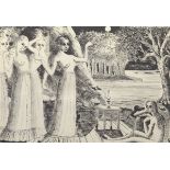 Paul Delvaux (Belgian, 1897-1994) 20 1/2" x 29 1/2" plate size; 26 1/2" x 33 1/2""The Ends of the