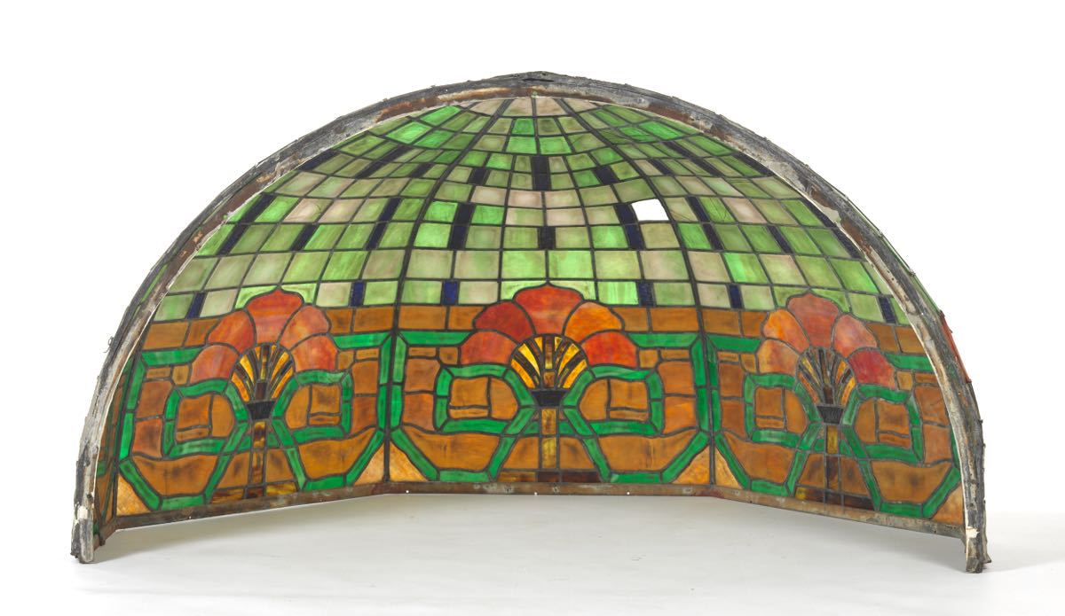 Stained Glass Canopy, Chicago Illinois, ca. early 20th Century   48"W x 24"D x 26"T Has five - Image 4 of 9