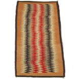 Navajo Saddle Blanket, ca. 1900-1940's  42-1/4" x 23-1/8"Homespun wool with natural dye, colors