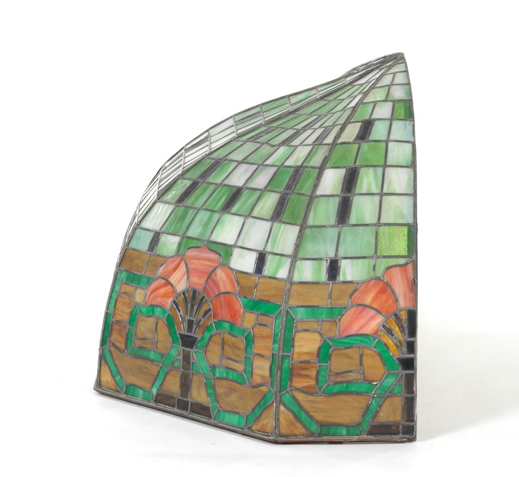 Stained Glass Canopy, Chicago Illinois, ca. early 20th Century   48"W x 24"D x 26"T Has five - Image 5 of 9