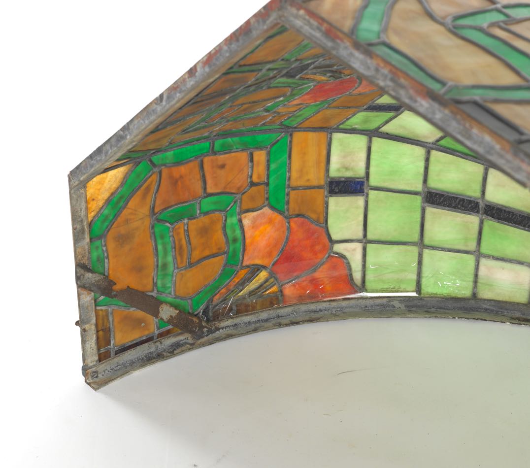 Stained Glass Canopy, Chicago Illinois, ca. early 20th Century   48"W x 24"D x 26"T Has five - Image 9 of 9