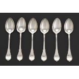 Six Gorham Sterling Silver Soup Spoons, Retailed by J.E. Caldwell & Co., ca. Last Quarter 19th