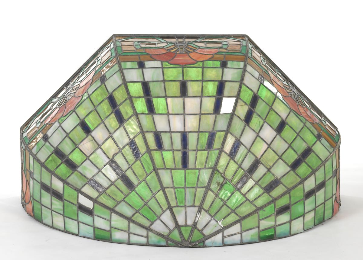 Stained Glass Canopy, Chicago Illinois, ca. early 20th Century   48"W x 24"D x 26"T Has five - Image 6 of 9