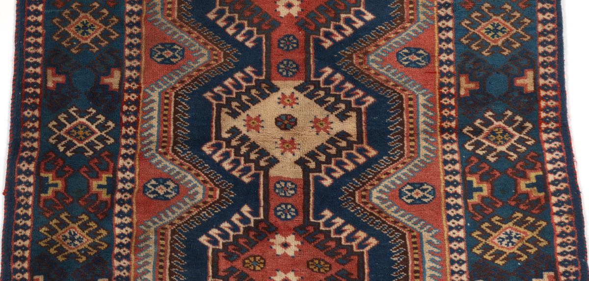 Khorramabad Carpet, 20th Century 3'11" x 3'3"Low dense silky wool pile on wool weft. Field with - Image 2 of 2