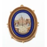 A Very Fine Italian Micromosaic Depicting St. Peter's Square, Vatican, ca. 19th Century 2-Â¼ x 2 in.