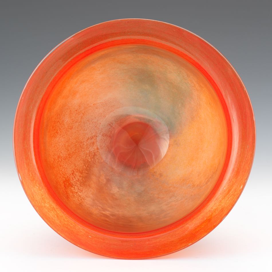 Kjell Engman for Kosta Boda Monumental Art Glass Vase 11-1/2" x 11-1/4"Large blown glass bowl with - Image 6 of 8