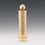 Ladies' Gold Lipstick Holder 3"14k yellow gold elegantly designed with gently ribbed sides on a