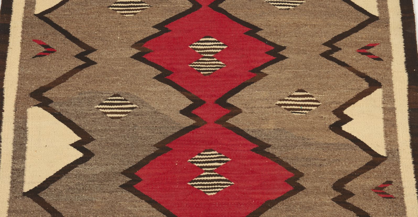 Navajo Blanket, ca. 1900-1940's 5'1/2" x 3'7-1/2"Homespun wool blanket, very soft with lazy lines - Image 2 of 2