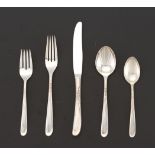 Towle Sterling Silver Flatware Luncheon Service for Nine, "Silver Spray" Pattern  nullTotal of 49