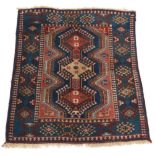 Khorramabad Carpet, 20th Century 3'11" x 3'3"Low dense silky wool pile on wool weft. Field with