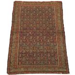 Senneh Carpet, 19th Century 6'2" x 3'11"Wool on cotton weft with overall boteh pattern in